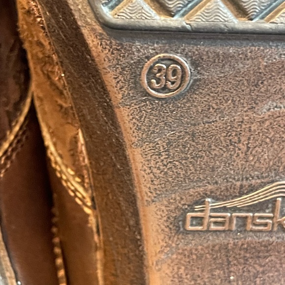 Dansko Brown Floral Suede Damask Sling Back Clogs - Picture 11 of 12